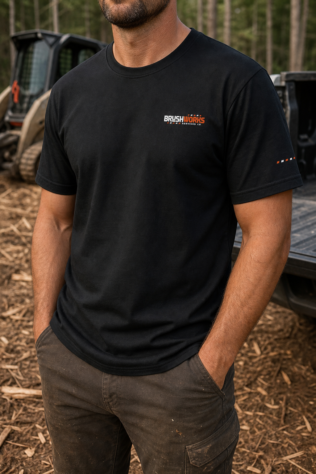 BUBO_REF_APPROVED_2026-05-27 | brushworks-basic-embroidered-with-hashmark-sleeve-1 | Brushworks Hashmark Sleeve Tee — Alt