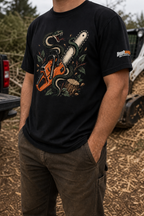 BUBO_REF_APPROVED_2026-05-27 | brushworks-chainsaw-snake-wrap-unisex-t-shirt | Brushworks Snake Saw Tee