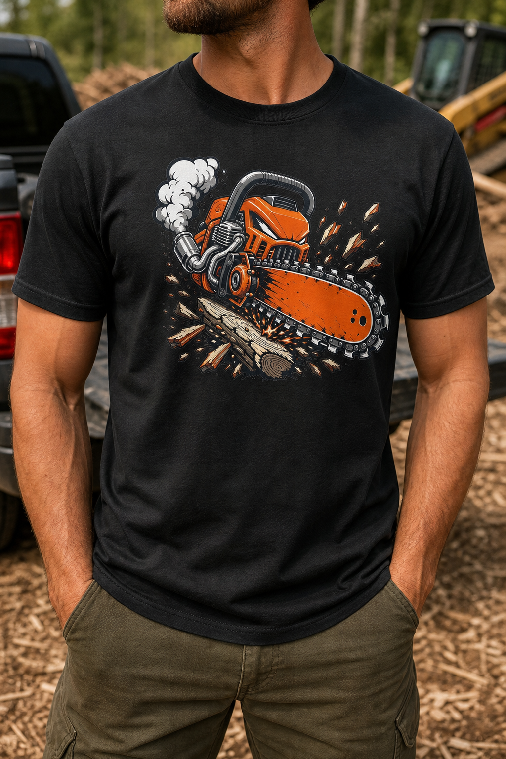 BUBO_REF_APPROVED_2026-05-27 | brushworks-chainsaw-t-shirt | Brushworks Orange Saw Tee