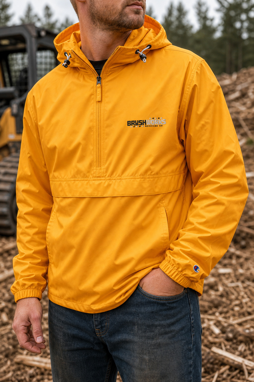 BUBO_REF_APPROVED_2026-05-27 | brushworks-embroidered-champion-packable-jacket | Brushworks Packable Jobsite Jacket — Gold