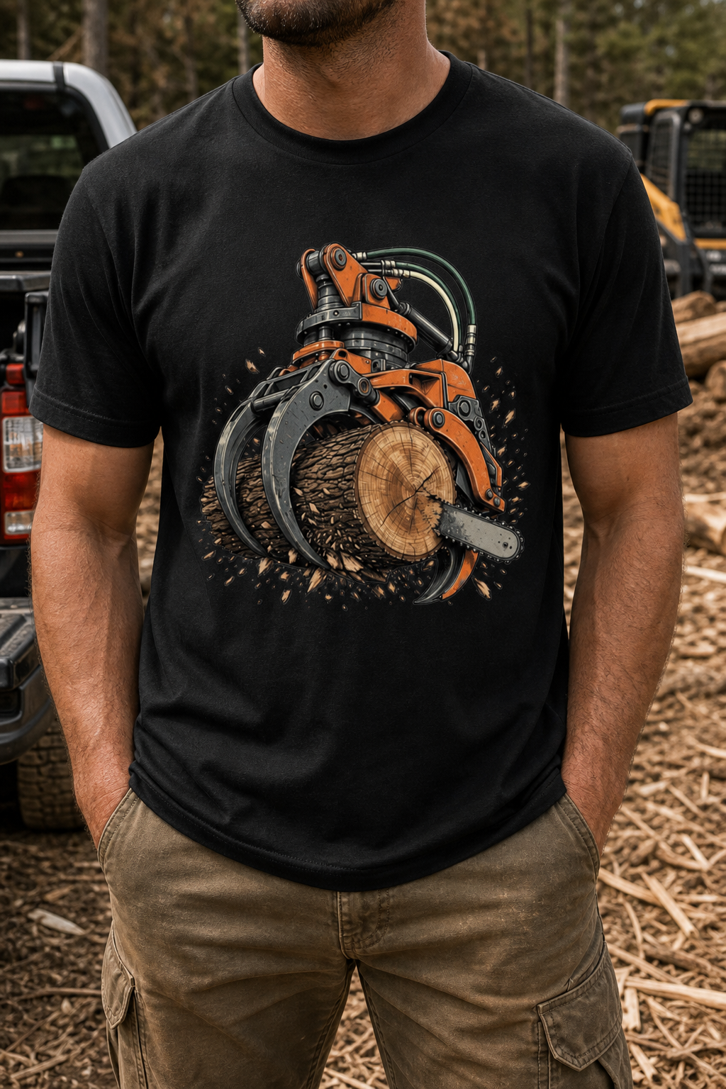 BUBO_REF_APPROVED_2026-05-27 | brushworks-forestry-grapple-unisex-t-shirt | Brushworks Grapple Bite Tee