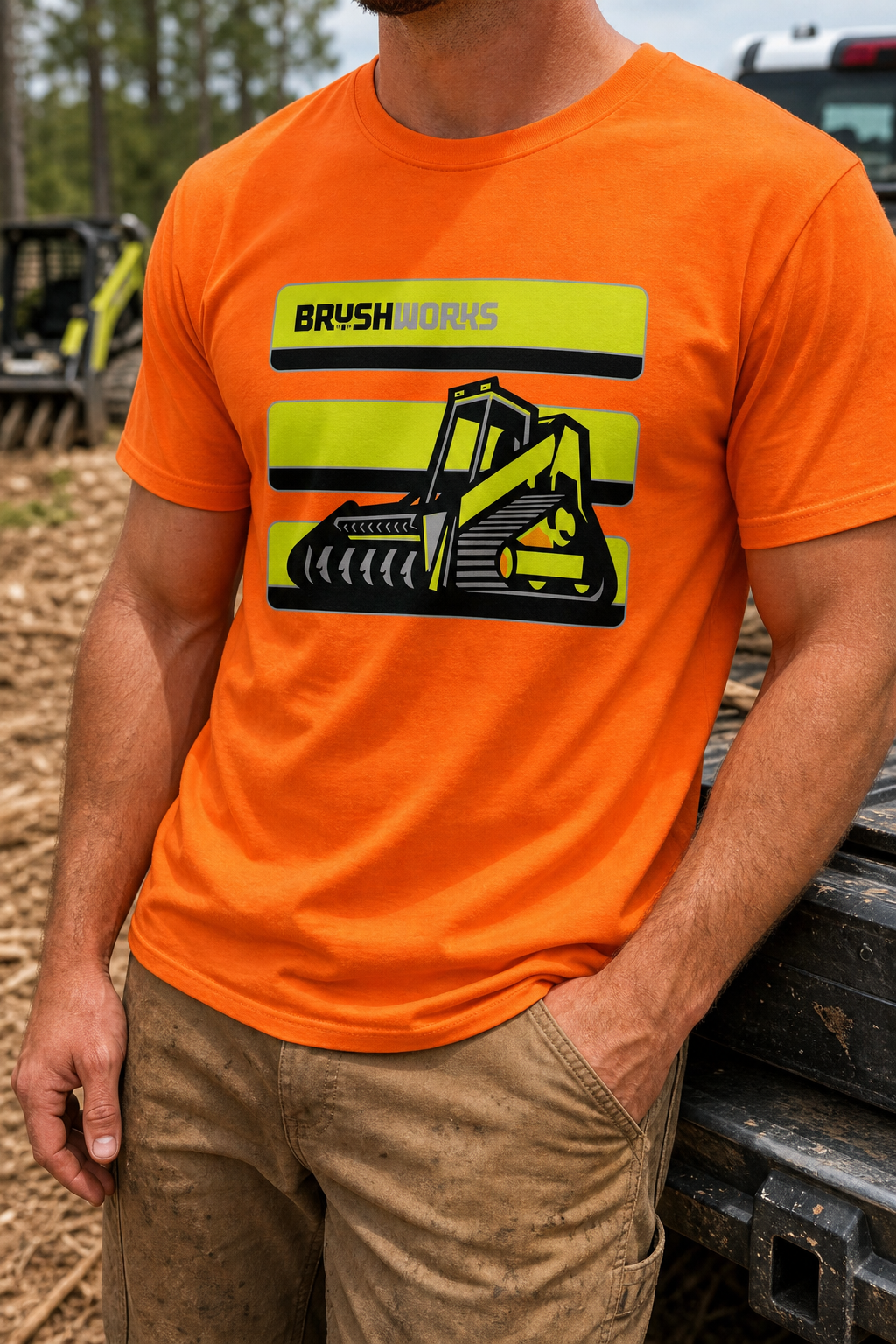 BUBO_REF_APPROVED_2026-05-27 | brushworks-operator-orange-unisex-t-shirt | brushworks operator orange unisex t shirt