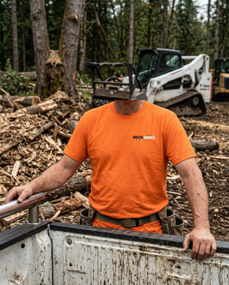 BUBO_WORN_LIFESTYLE_2026-06-05 | brushworks-operator-series-standard-orange | Brushworks Operator Series Tee — Standard Orange