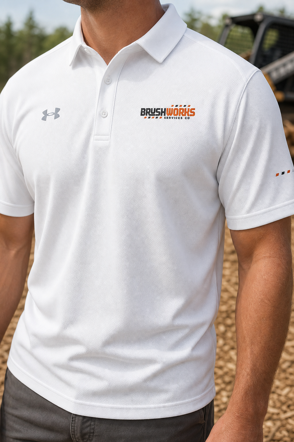 BUBO_REF_APPROVED_2026-05-27 | brushworks-under-armour®-mens-polo-white | Brushworks Field Polo — White